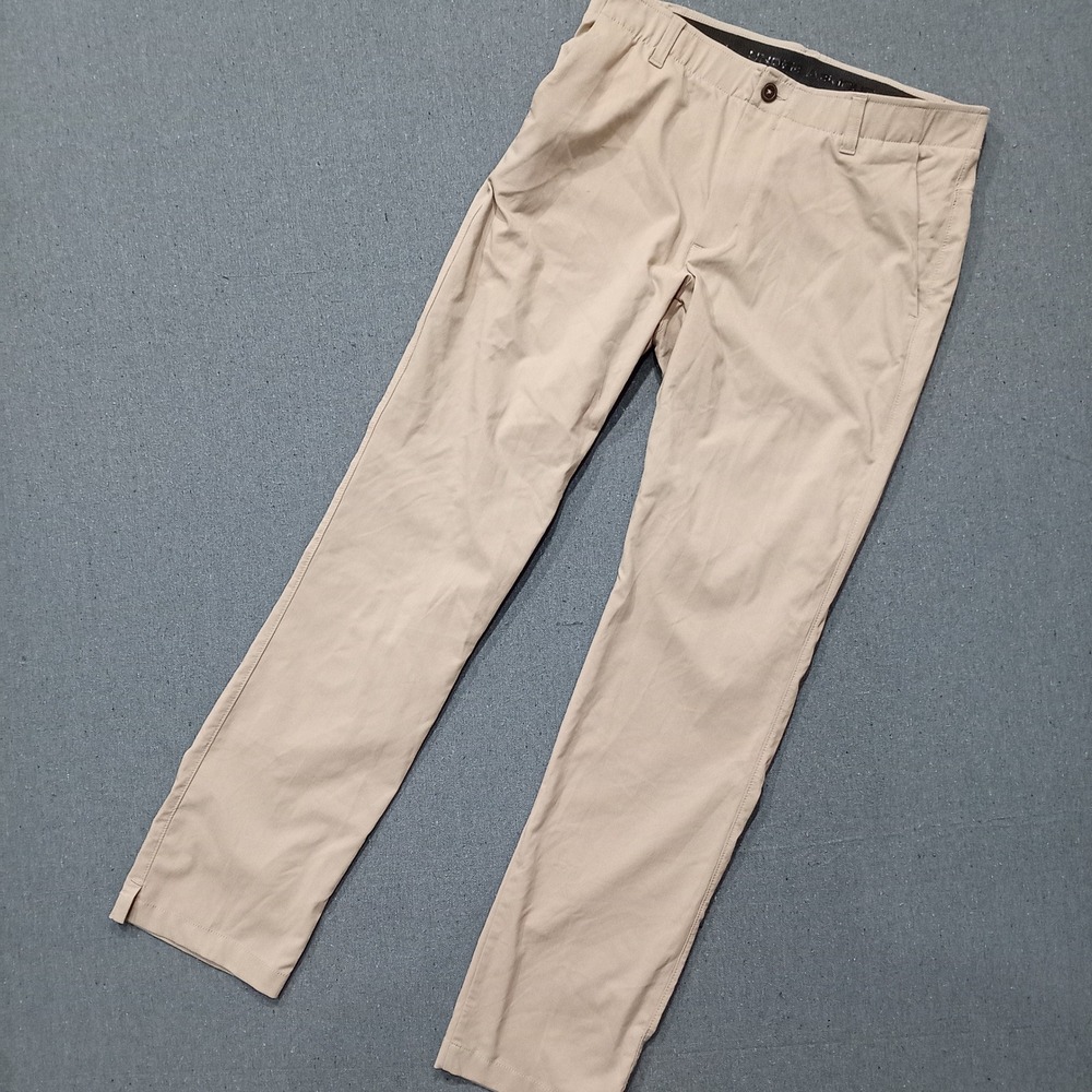 Under Armour Showdown Golf Pants Mens 34x34 Tan Khaki Tapered Leg 1309545